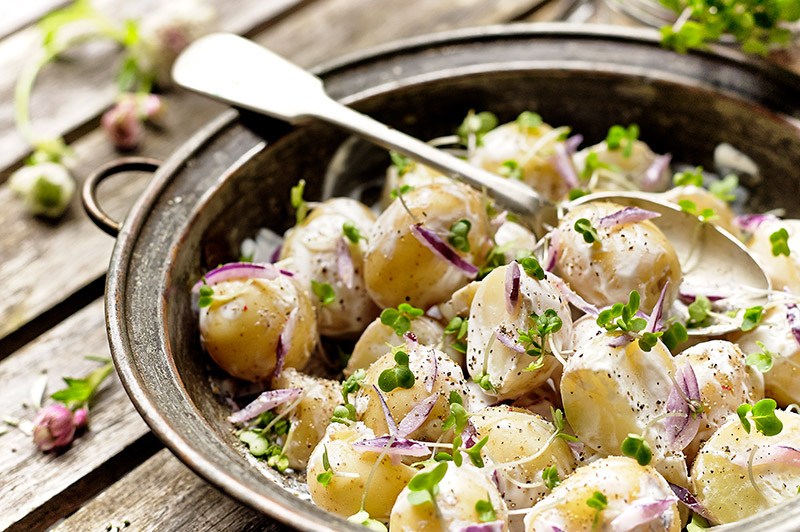 Potato salad with salad cress