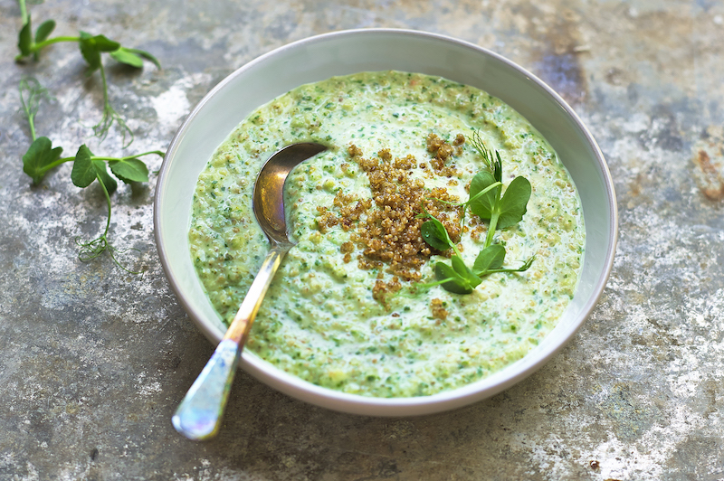 Green Energising Broccoli & Pea Shoot Soup