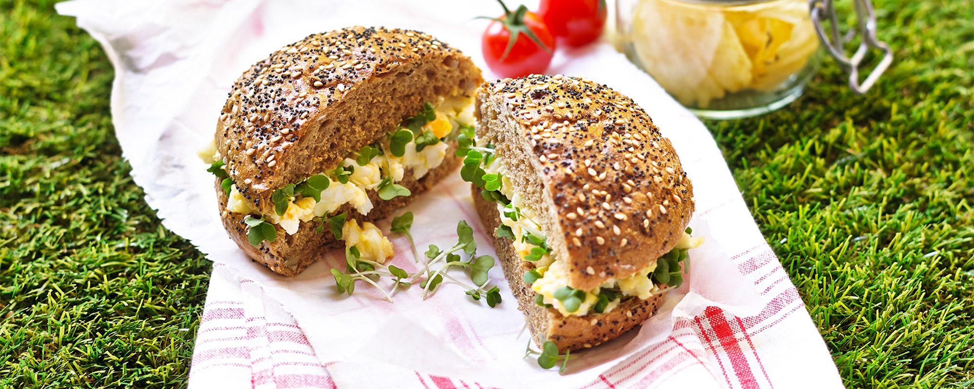 Egg Mayonnaise and Salad Cress Seeded Rolls